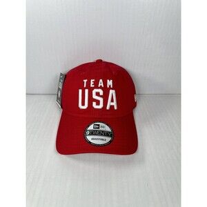 New Era Team USA 9TWENTY Adjustable Hat Cap Olympic Red - OSFM NEW